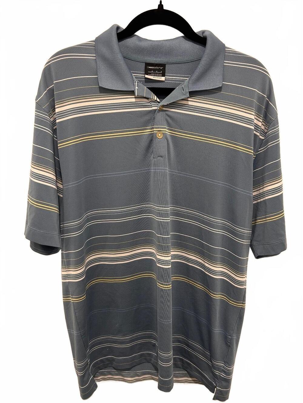 Nike Golf Men's Medium Fit Dry Striped Polo Shirt